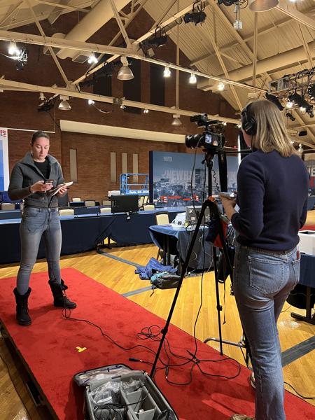 A live shot at the debate site